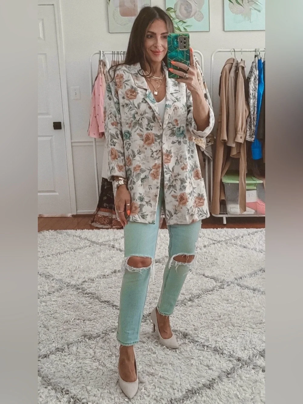 Joanna Vintage Floral Linen Blazer - Picture 8 of 11